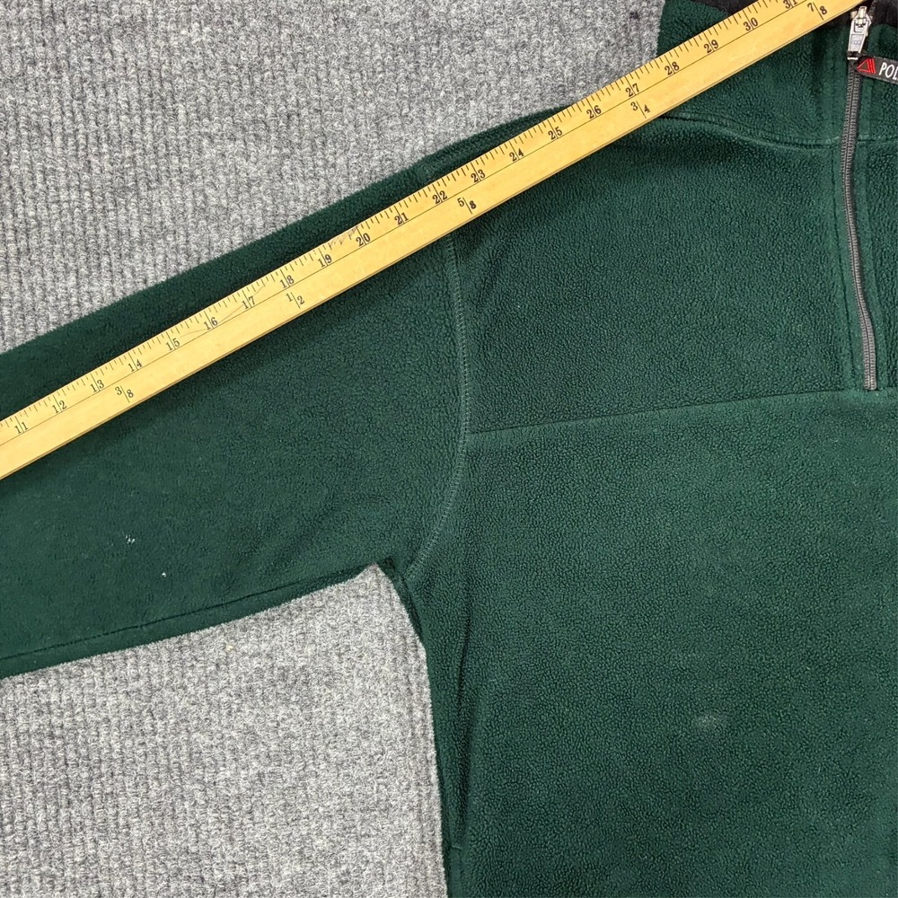 Eddie Bauer Polartec Mens Quarter Zip Fleece Pullover Size M Green Long Sleeve - Picture 6 of 8